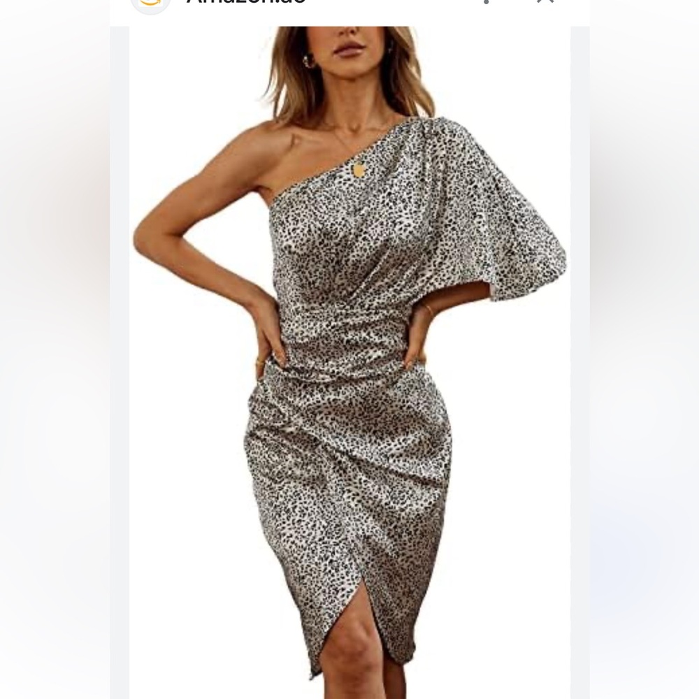 Cupshe One-Shoulder Leopard Dress(New with tag)
